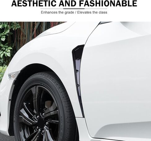 Fender Side Vents, Car Spoiler, Car Modification Side Fender Decorative Stickers, Auto Exterior Accessories, 2PCS (Black) in Saudi Arabia