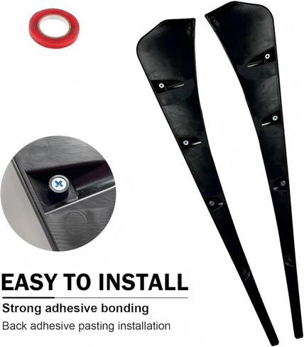 Fender Side Vents, Car Spoiler, Car Modification Side Fender Decorative Stickers, Auto Exterior Accessories, 2PCS (Black) in Saudi Arabia