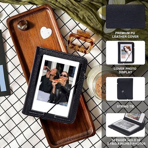 WOGOZAN 64 Pocket Photo Album, Polaroid Album Book for Fujifilm Instax Mini 12/11/SE/99/90/EVO/Link/Liplay Instant Camera, 2.15x3.4 Inches Films, PU Mini Photo Album with Cover Display - Purple in Saudi Arabia