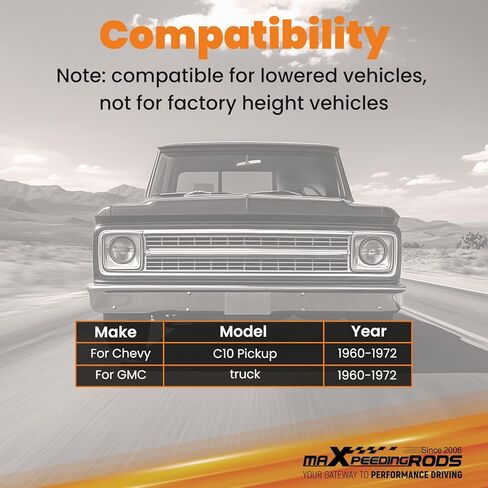 قضيب مسار قابل للتعديل من maxpeedingrods لسيارة Chevy C10/GMC 1960-1972 دعامة تثبيت إطار الشاحنة in Saudi Arabia