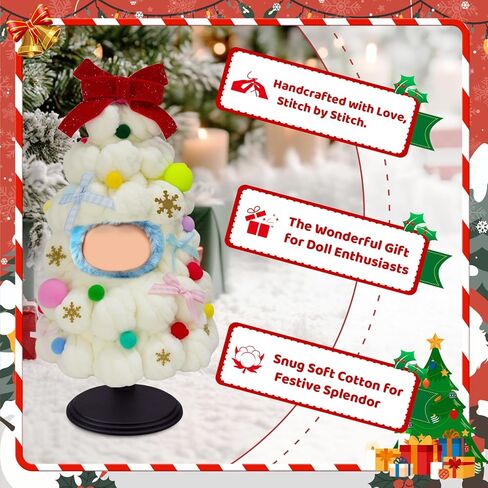 Christmas Clothes for LABUBU 17cm Doll (NO Doll), Handmade Outfit with Adjustable Dolls Stand and Gift Package for Labubu Dolls(White, L) in Saudi Arabia