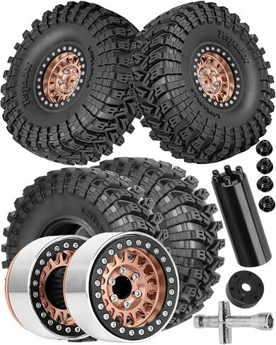 1.9 إطار مزدوج Beadlock RC عجلة RC لإطارات 1/10 SCX10 90046 AXI03007 TRX4 TRX6 VS4-10 Gen7 Gen8 MST CFX D90، إطار عجلة ألومنيوم 1.9 بوصة إطار شاحنة RC 4 قطع مع إزاحة قابلة للتعديل 4 قطع لون in Kuwait