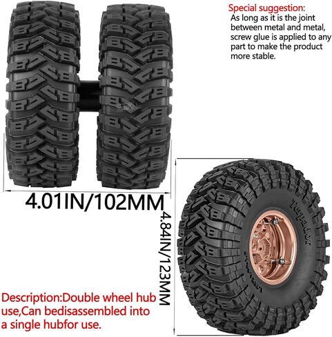 1.9 إطار مزدوج Beadlock RC عجلة RC لإطارات 1/10 SCX10 90046 AXI03007 TRX4 TRX6 VS4-10 Gen7 Gen8 MST CFX D90، إطار عجلة ألومنيوم 1.9 بوصة إطار شاحنة RC 4 قطع مع إزاحة قابلة للتعديل 4 قطع لون in Kuwait