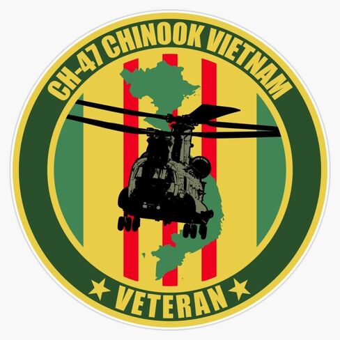 CH-47 شينوك فيتنام المخضرم التصحيح نافذة ملصقات للسيارة متعددة الأشكال ملصق مائي 5" in Kuwait