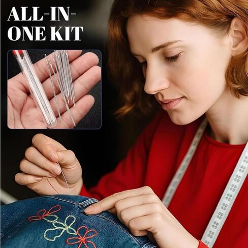36PCS Sewing Tool Set，Stainless Steel Sewing Needle Kit - Compact Portable with Easy Threader, Durable Safe Complete Tools for Sewing Enthusiasts & Adults in Kuwait