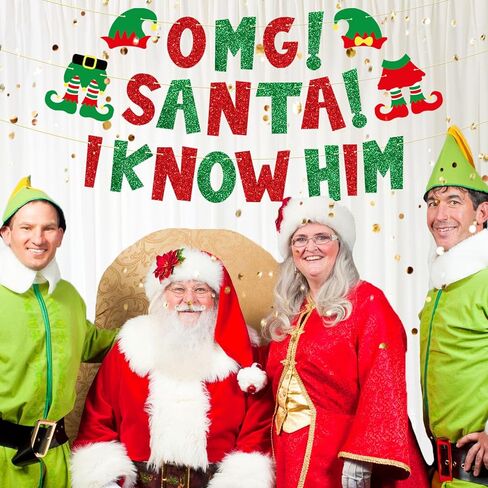 Pre-Strung There's Some Ho Ho Hos In This House Banner, NO DIY Funny Christmas Decorations, Glitter Xmas Holiday Party Banner Sign in Kuwait