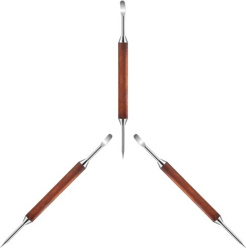 3 Pack Latte Art Pen Set Stainless Steel Latte Art Tools Coffee Drawing Tool with Wood Handle Double Ended Barista Accessories for Espresso Designs, Home and Cafe Use in Saudi Arabia
