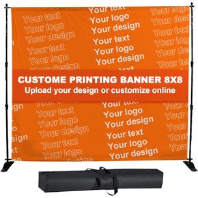 Backdrop Banner Stand 8 X 8 FT Adjustable Height Background Stand Step and Repeat Backdrop Stand for Parties Photo Booth Trade Show,Photo Booth,Wall Exhibitor Background 1 Carrying Bag in Kuwait