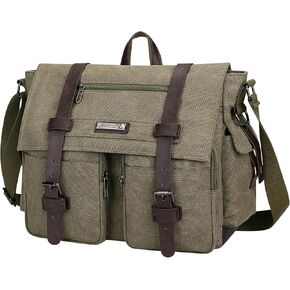 WITZMAN Vintage Canvas Messenger Bag for Men and Women Large Satchel Bags Crossbody Shoulder with 17 inch Laptop in Saudi Arabia