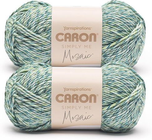 Caron Simply Me Mosaic Purple Agate Yarn - 2 Pack of 140g/5oz - 62% Acrylic, 20% Nylon, 18% Wool - #5 Bulky - 173 Yards - Knitting/Crochet in Kuwait
