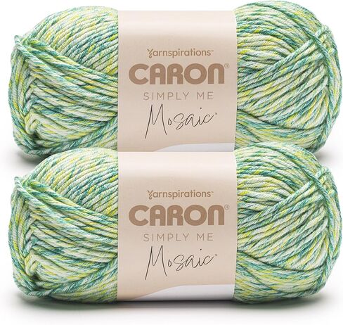Caron Simply Me Mosaic Purple Agate Yarn - 2 Pack of 140g/5oz - 62% Acrylic, 20% Nylon, 18% Wool - #5 Bulky - 173 Yards - Knitting/Crochet in Kuwait