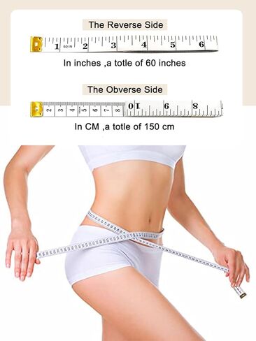 Soft Body Measuring Tape, Double Scale Fabric Craft Tape Measure, Sewing Tailor Fabric Elastic Ruler for Weight Loss, 60 inches/150 cm, White in Saudi Arabia