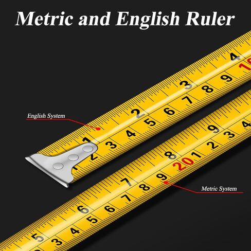 25Ft Tape Measure – Heavy Duty Self-Locking Retractable Measuring Tape with Fraction Markings, for Construction, Carpentry, and DIY in Saudi Arabia