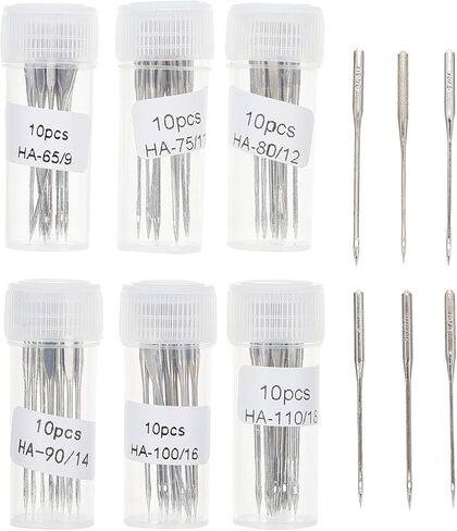 60Pcs Sewing Machine Needles Set Professional Needles for Sewing Portable Stitching Needles Compatible with Household Sewing Machines Each A- Ha- Ha- Ha- Ha- Ha- in Saudi Arabia