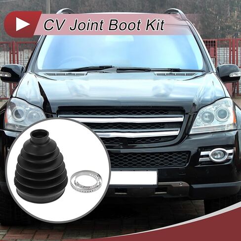 1 Set CV Joint Boot Kit for Mercedes-Benz GL320 2007-2009 Outer Constant Velocity Joint Boot W/Clamps No.A1643300385 Black Rubber in Saudi Arabia