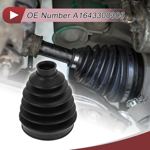 1 Set CV Joint Boot Kit for Mercedes-Benz GL320 2007-2009 Outer Constant Velocity Joint Boot W/Clamps No.A1643300385 Black Rubber in Saudi Arabia