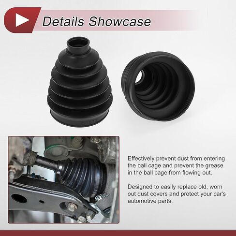 1 Set CV Joint Boot Kit for Mercedes-Benz GL320 2007-2009 Outer Constant Velocity Joint Boot W/Clamps No.A1643300385 Black Rubber in Saudi Arabia