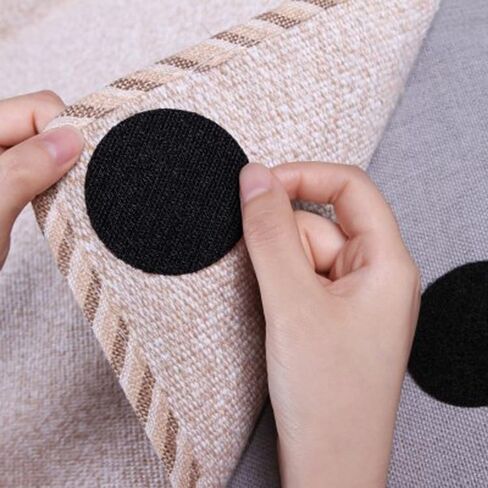 10 Pairs Black Polyester Round Floor Mat Fixing Stickers Rectangle Nylon Self Adhesive Stickers for Home Office Car (Rectangle, 1.6x7cm) in Saudi Arabia