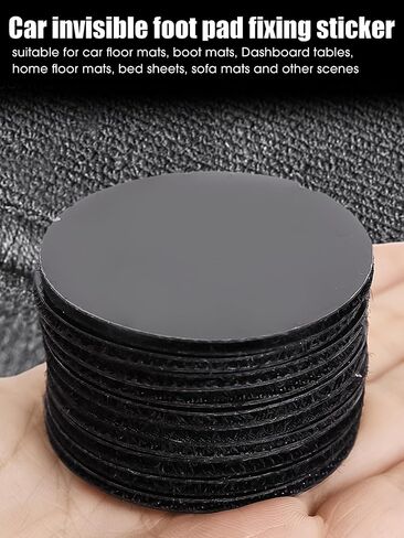 10 Pairs Black Polyester Round Floor Mat Fixing Stickers Rectangle Nylon Self Adhesive Stickers for Home Office Car (Rectangle, 1.6x7cm) in Saudi Arabia
