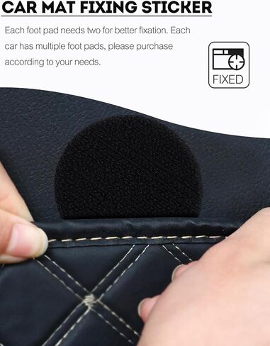 10 Pairs Black Polyester Round Floor Mat Fixing Stickers Rectangle Nylon Self Adhesive Stickers for Home Office Car (Rectangle, 1.6x7cm) in Saudi Arabia