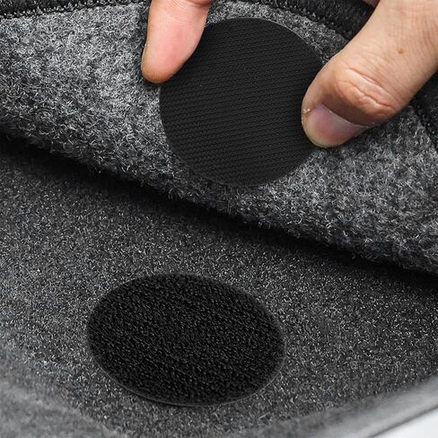 10 Pairs Black Polyester Round Floor Mat Fixing Stickers Rectangle Nylon Self Adhesive Stickers for Home Office Car (Rectangle, 1.6x7cm) in Saudi Arabia
