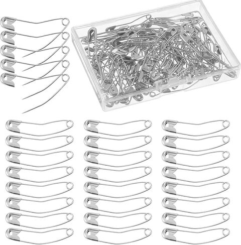 100PCS Curved Safety Pins, 1.5 Inch/38mm Quilting Basting Pins, Bent Safety Pin, Curved Quilting Pin for Knitting, Sewing, Basting and Crafting in Saudi Arabia