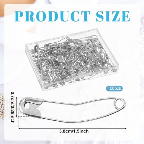 100PCS Curved Safety Pins, 1.5 Inch/38mm Quilting Basting Pins, Bent Safety Pin, Curved Quilting Pin for Knitting, Sewing, Basting and Crafting in Saudi Arabia