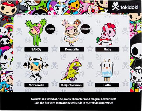 Jazwares Tokidoki 2" 6 Figure Pack - Donutella, Sandy, Kaiju Tokimon, Latte, Mozzarella, & Ruby - Ages 5+ - Officially Licensed Tokidoki Product from in Saudi Arabia