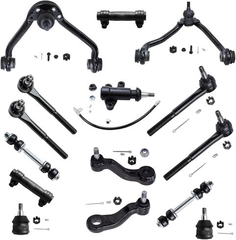 Detroit Axle - Front End 15pc Suspension Kit for Chevy GMC C1500 C2500 Suburban C3500, Upper Control Arms Lower Ball Joints Sway Bars Tie Rods Adjusting Sleeves Pitman Idler Arms Bracket Replacement in Saudi Arabia