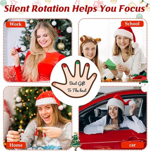 5 Pack Spiky Sensory Rings for Strees Relief Christmas Glitter Fidget Ringswith Beads Sensory Fidget Toys Finger Massager Fidget Ring with Card Skin Picking Toy for Anti Anxiety Christmas in Saudi Arabia