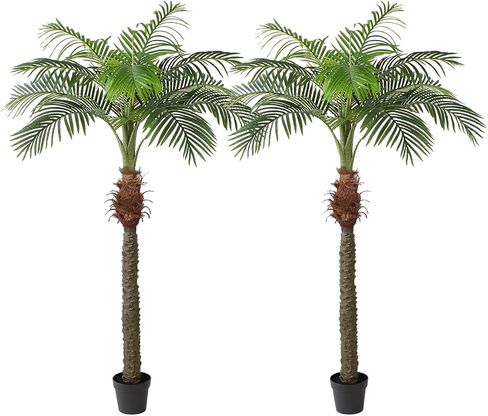 Artificial Palm Tree, 4ft Tall Fake Floor Plant with Plastic Pot for Office and Home Decor, Decorative Artificial Plant for Indoors and Outdoors, All Year Round Decoration in Kuwait