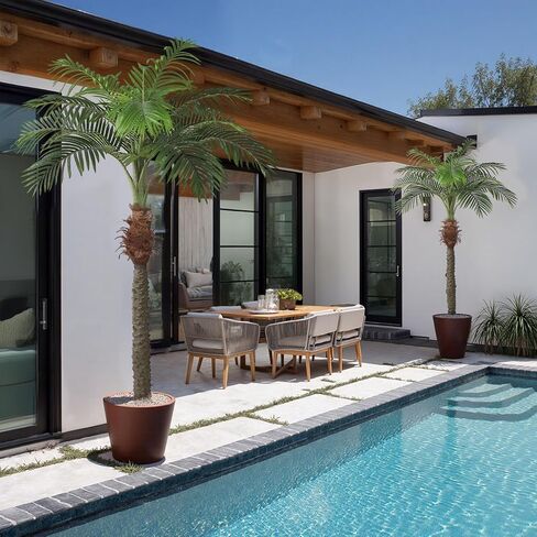 Artificial Palm Tree, 4ft Tall Fake Floor Plant with Plastic Pot for Office and Home Decor, Decorative Artificial Plant for Indoors and Outdoors, All Year Round Decoration in Kuwait