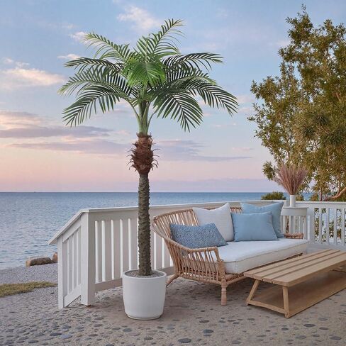 Artificial Palm Tree, 4ft Tall Fake Floor Plant with Plastic Pot for Office and Home Decor, Decorative Artificial Plant for Indoors and Outdoors, All Year Round Decoration in Kuwait