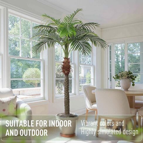 Artificial Palm Tree, 4ft Tall Fake Floor Plant with Plastic Pot for Office and Home Decor, Decorative Artificial Plant for Indoors and Outdoors, All Year Round Decoration in Kuwait