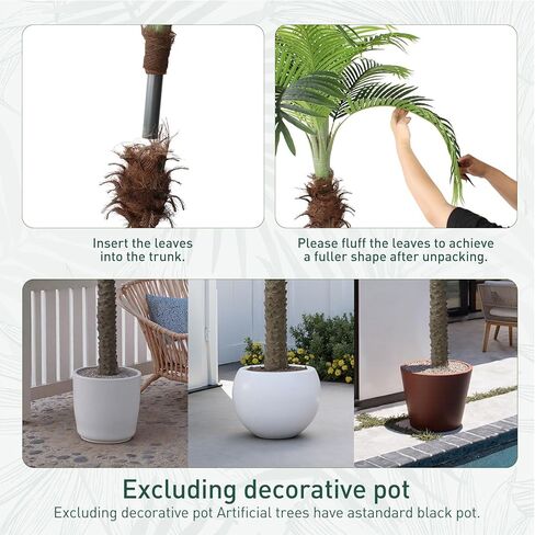 Artificial Palm Tree, 4ft Tall Fake Floor Plant with Plastic Pot for Office and Home Decor, Decorative Artificial Plant for Indoors and Outdoors, All Year Round Decoration in Kuwait