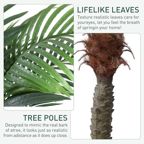 Artificial Palm Tree, 4ft Tall Fake Floor Plant with Plastic Pot for Office and Home Decor, Decorative Artificial Plant for Indoors and Outdoors, All Year Round Decoration in Kuwait