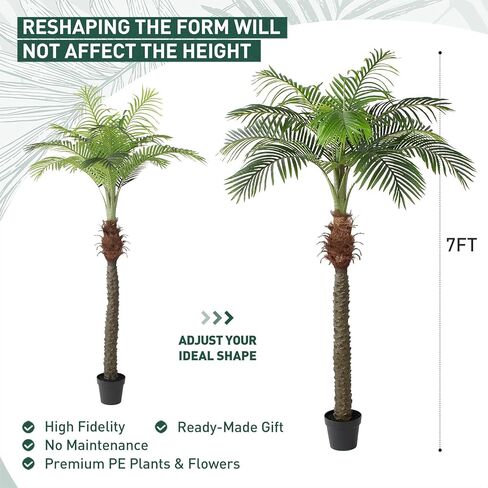 Artificial Palm Tree, 4ft Tall Fake Floor Plant with Plastic Pot for Office and Home Decor, Decorative Artificial Plant for Indoors and Outdoors, All Year Round Decoration in Kuwait