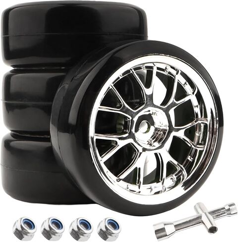 4 Pieces 1/10 Scale Hard Plastic RC Drift Cars On Road Touring Racing Tires Wheels Compatible with HSP Tamiya HPI Kyosho Redcat ExceedRC 1/10 On-Road Touring Car in Kuwait