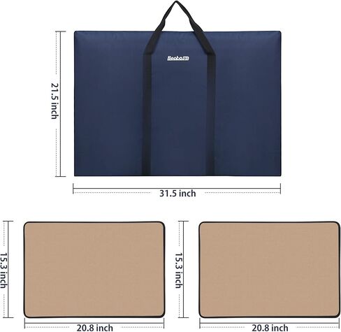 لوحة أحجية الصور المقطوعة من Becko US مع صواني وغطاء، حقيبة محمولة لتوفير تخزين الألغاز، سطح غير قابل للانزلاق، لما يصل إلى 1000 قطعة (أزرق داكن وكاكي) in Kuwait