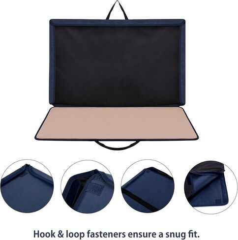 لوحة أحجية الصور المقطوعة من Becko US مع صواني وغطاء، حقيبة محمولة لتوفير تخزين الألغاز، سطح غير قابل للانزلاق، لما يصل إلى 1000 قطعة (أزرق داكن وكاكي) in Kuwait