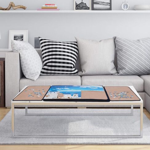 لوحة أحجية الصور المقطوعة من Becko US مع صواني وغطاء، حقيبة محمولة لتوفير تخزين الألغاز، سطح غير قابل للانزلاق، لما يصل إلى 1000 قطعة (أزرق داكن وكاكي) in Kuwait