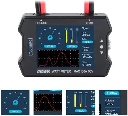ToolkitRC WM150 150A 50V واط متر تحليل 2.4 "TFT LCD شاشة الجهد العالي اختبار PWM RC نماذج RC in Kuwait