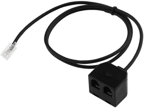 RJ9 4P4C ذكر واحد إلى إناثين، 1 ذكر و2 أنثى Y-Line سماعات رأس أو خطوط آلة تدريب الهاتف المحمول - (اللون: أسود) in Saudi Arabia