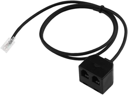 RJ9 4P4C ذكر واحد إلى إناثين، 1 ذكر و2 أنثى Y-Line سماعات رأس أو خطوط آلة تدريب الهاتف المحمول - (اللون: أسود) in Saudi Arabia
