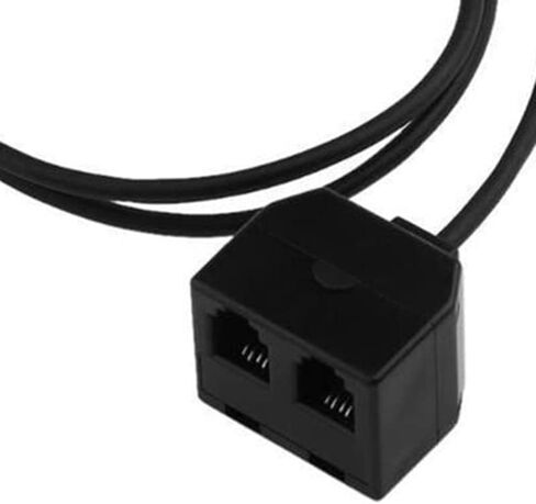 RJ9 4P4C ذكر واحد إلى إناثين، 1 ذكر و2 أنثى Y-Line سماعات رأس أو خطوط آلة تدريب الهاتف المحمول - (اللون: أسود) in Saudi Arabia