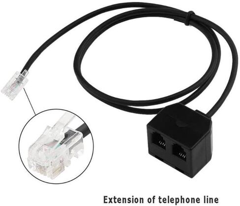 RJ9 4P4C ذكر واحد إلى إناثين، 1 ذكر و2 أنثى Y-Line سماعات رأس أو خطوط آلة تدريب الهاتف المحمول - (اللون: أسود) in Saudi Arabia