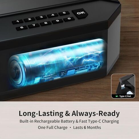 AI Smart Palm Vein Gun Safe - Childproof, Contactless 0.1s Access & 100% Unlock for Wet, Dirty, Calloused, Peeling Hands & in Darkness, Biometric Handgun Pistol Box for Nightstand, Home&Car in Saudi Arabia