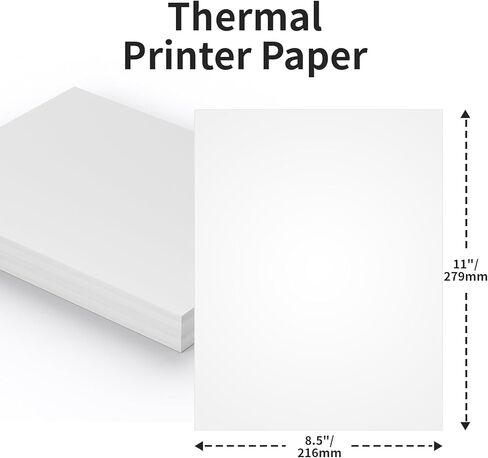 Thermal Paper,Thermal Printer Paper 8.5 x 11 US Letter for A4 Portable Thermal Printer and Other US Letter Printers,Perforated,Folded Continuous Printing,200 Sheets in Saudi Arabia