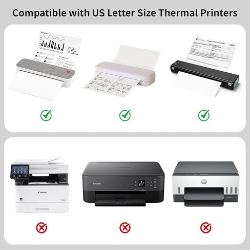 Thermal Paper,Thermal Printer Paper 8.5 x 11 US Letter for A4 Portable Thermal Printer and Other US Letter Printers,Perforated,Folded Continuous Printing,200 Sheets in Saudi Arabia