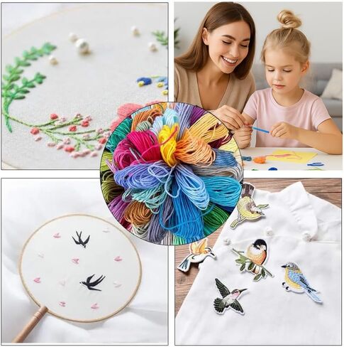 100 Colors Embroidery Floss, 6-Strand 8M Cross Stitch Threads, DIY Handcraft Colored Cotton Blend Floss for Bracelet Making Friendship Bracelets Sewing Crafts in Saudi Arabia